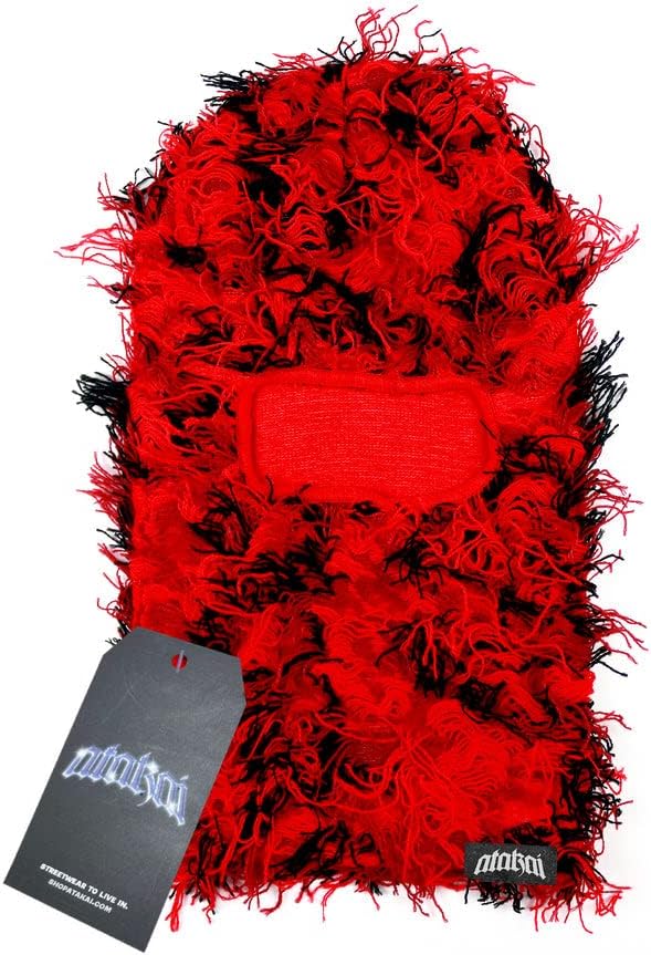 Red And Black Distressed Balaclava Face Mask Clothing Kickbox Sa